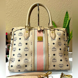 MCM Top-Zip Visetos 2-Way Bag